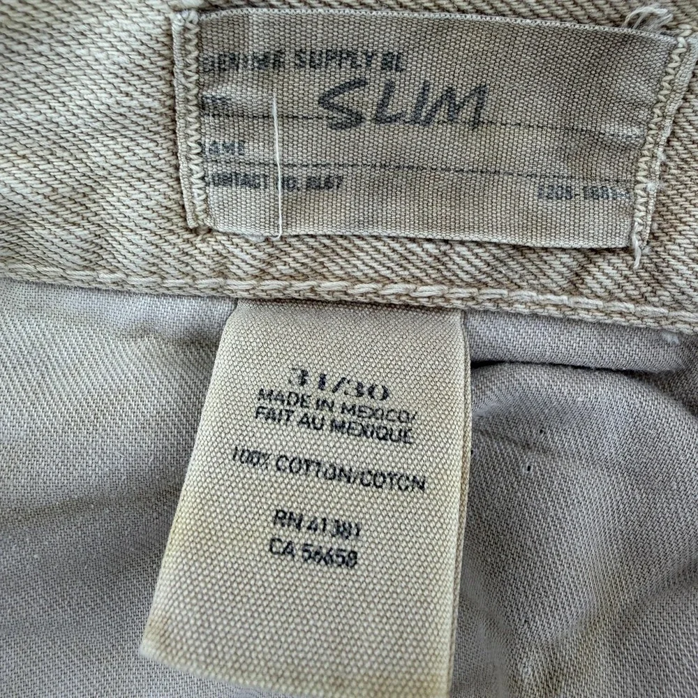 Denim & Supply Ralph Lauren Men's Slim Straight Jeans in Olive/Tan